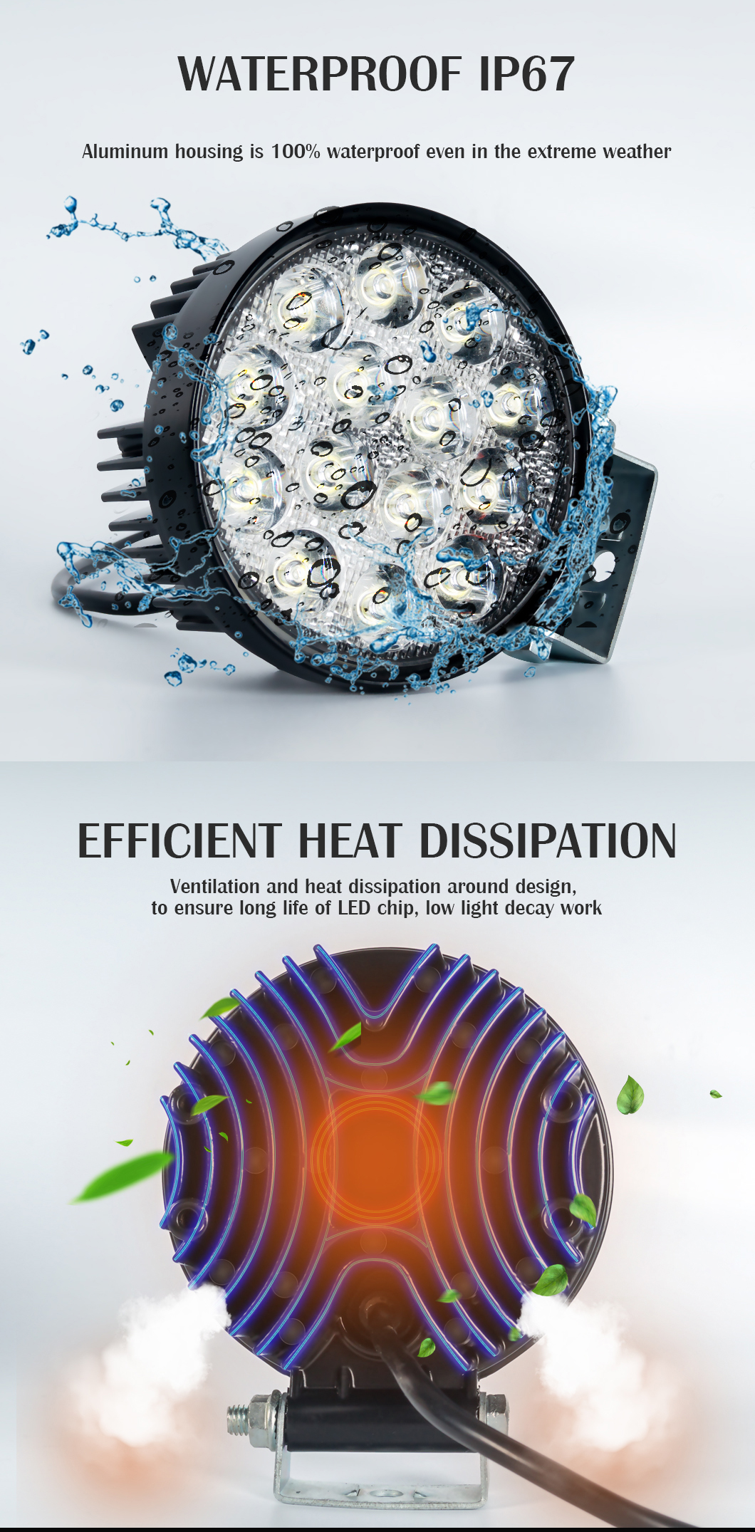 тяжелый долг 48 Вт*2 светодиодный рабочий свет для грузовиков