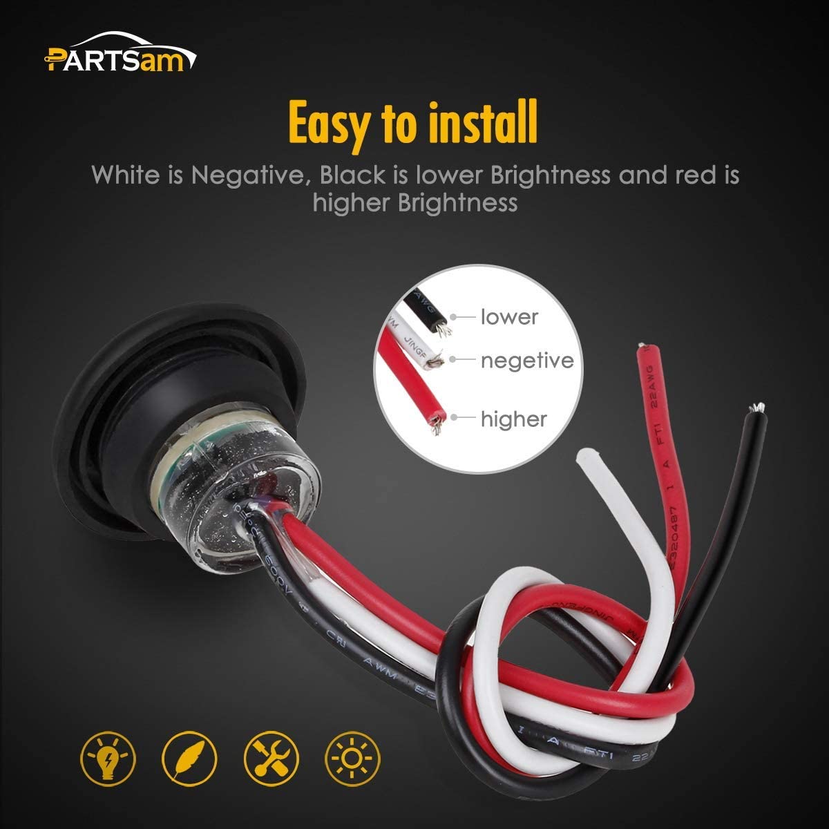 квадратный водонепроницаемый светодиодный рабочий фонарь, светодиодный боковой фонарь горячей продажи, светодиодный боковой габаритный фонарь 12 В, светодиодный боковой габаритный фонарь для грузовика, светодиодный боковой габаритный фонарь 3/4 дюйма