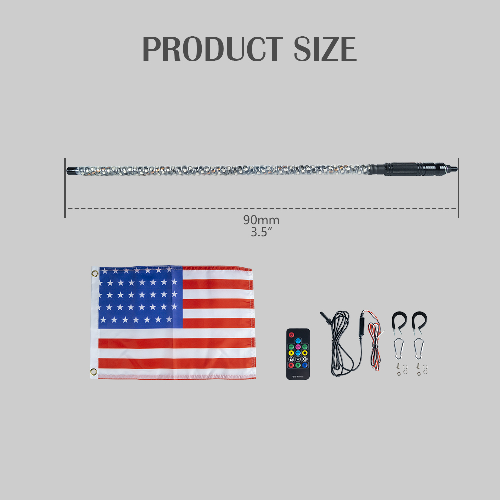 180pcs SMD5050 Светодиоды 5-футового кнута, светодиодный кнутный свет с приложением и дистанционным управлением, спиральный RGB, преследующий освещенные антенны, кнут для UTV ATV RZR SXS Can-Am Dune Bucgy Offroad Truck (5)