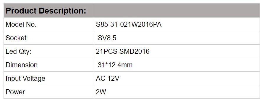 Светодиодные автомобильные лампы S85-31-021W2016PA